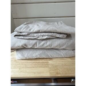 Boll And Branch Full Flannel Heathered Oatmeal 100% Org Cotton